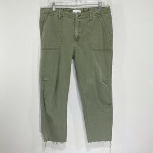 VERVET Women's Size 30 Green Cotton Jeans Blend Utility Pants Stretch Waistband‎